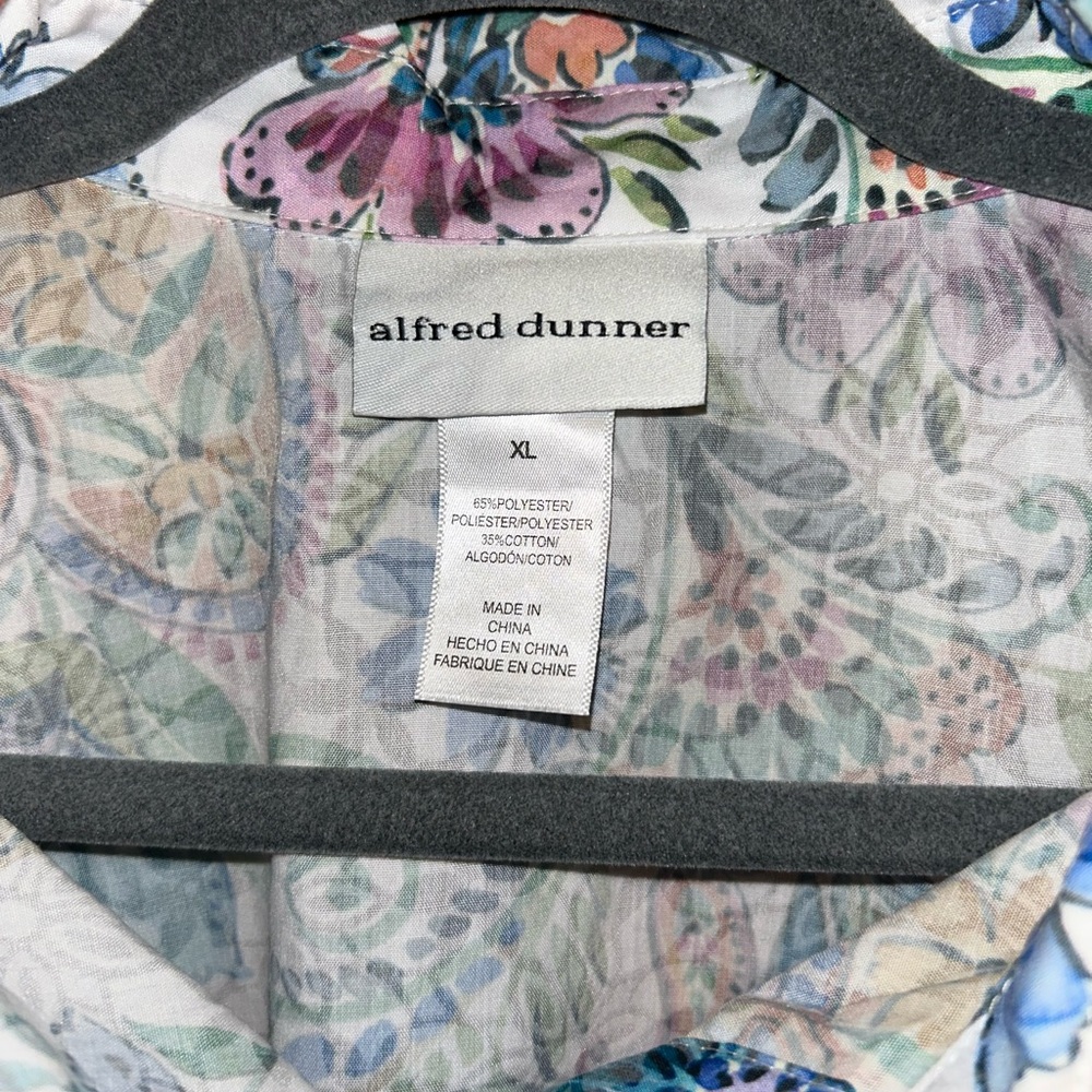 🔥 Alfred Dunner Multicolor Floral Paisley Button Down Shirt size XL - Picture 7 of 12